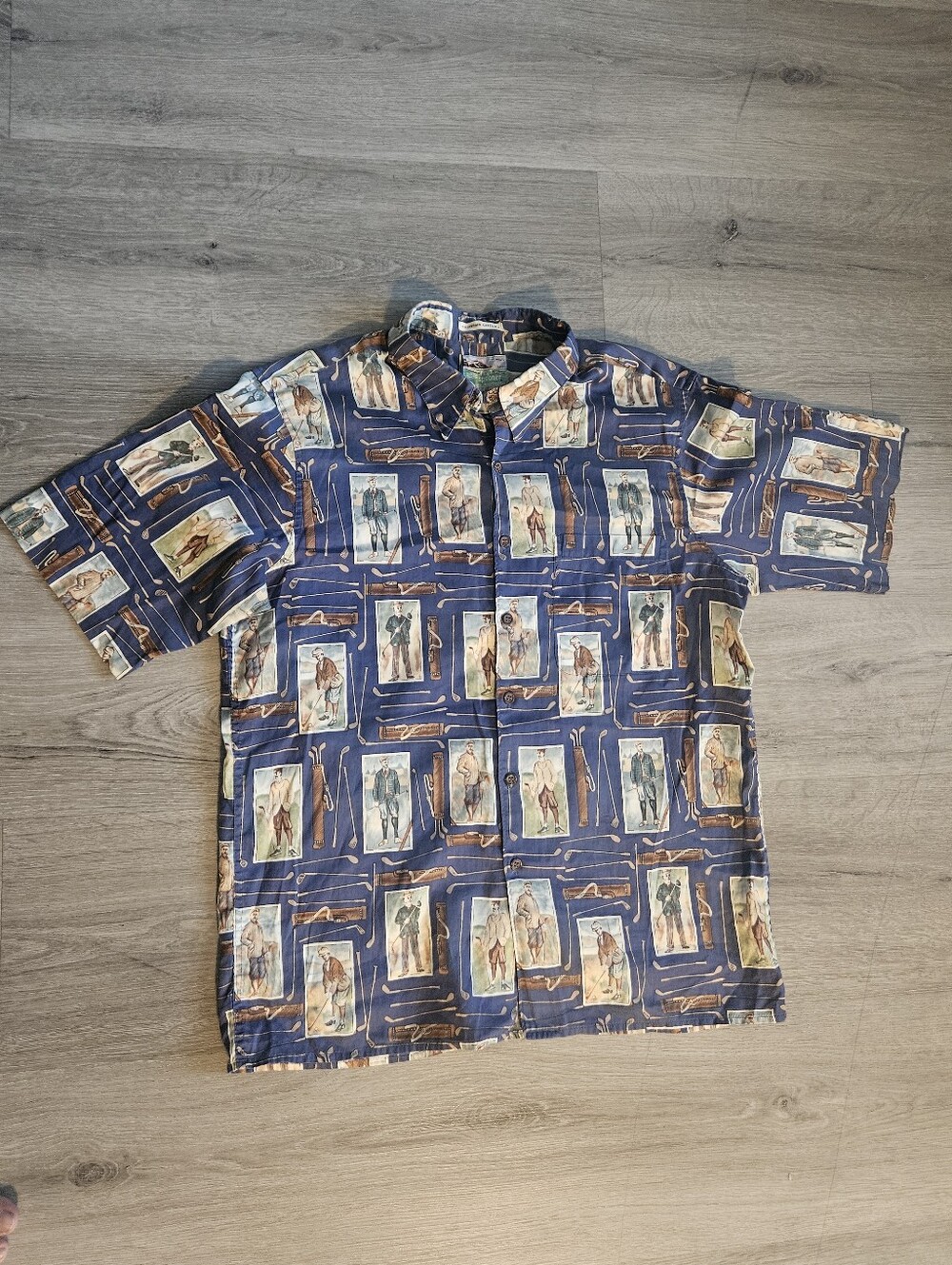 Reyn Spooner Vintage Hawaiian Shirt Egyptian Cotton Golf Print Mens Short Sleeve
